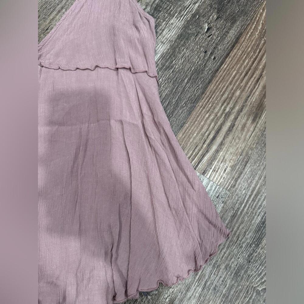 {SOLD} Free People Intimately Mauve Sheer Flowy V-Neck Low Tank Top- Size Medium - Picture 3 of 8